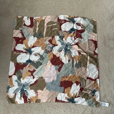 Rectangle Scarf Fall Colors Green Gold Burgundy Cream — 第 1/3 张图片