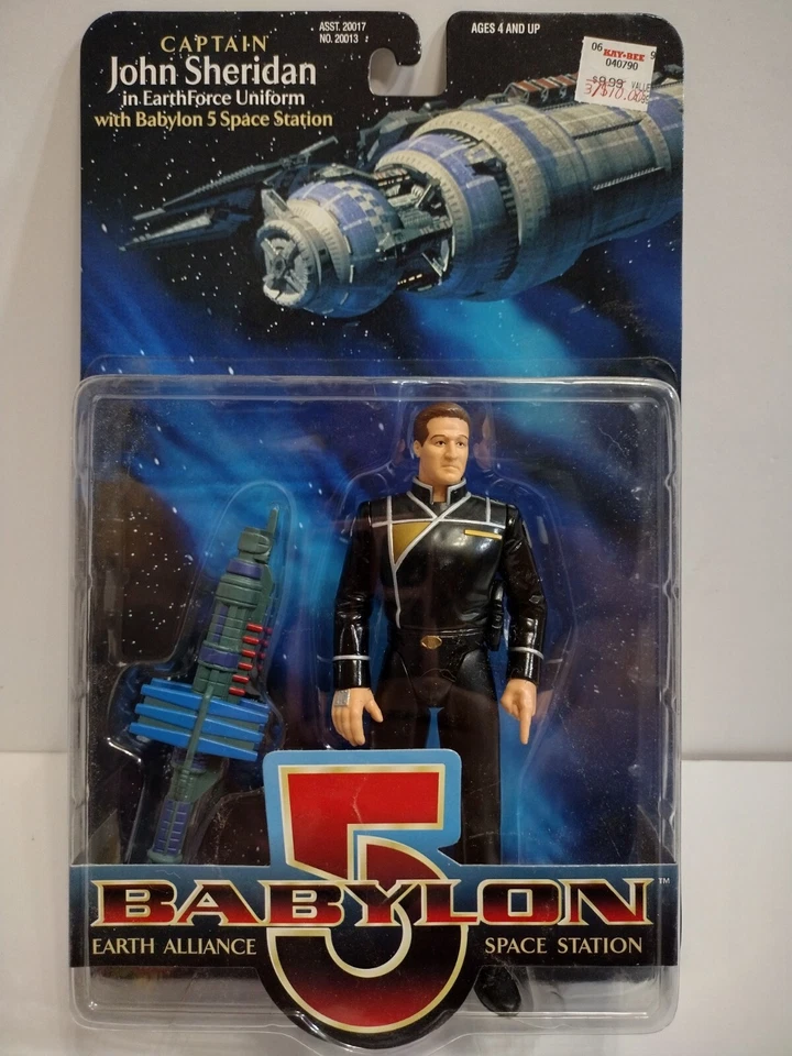 Babylon 5 Captain John Sheridan 可动人偶 1997 年 WB 全新未拆封复古  — 第 1/4 张图片