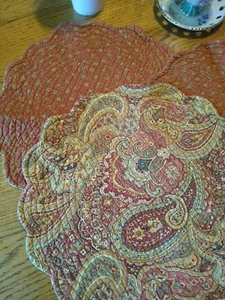 Longaberger Place Mats. Set/3. Fall Autumn Rust Gold EUC Quilted. FREE SHIPPIN - Picture 1 of 5