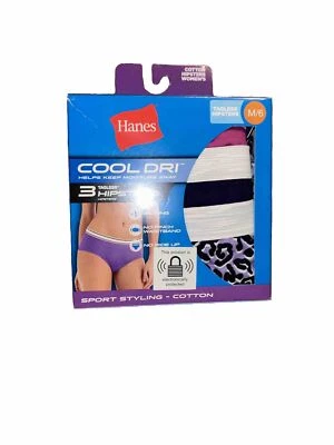 Bragas para mujer 6/M Hanes Cool Dri Hipster - 3 pares - algodón colores surtidos Foto 1 de 3