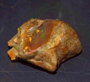 Pietra preziosa sfusa grezza opale nero etiope certificato 85,00 ct naturale Welo fuoco - Foto 1 di 6