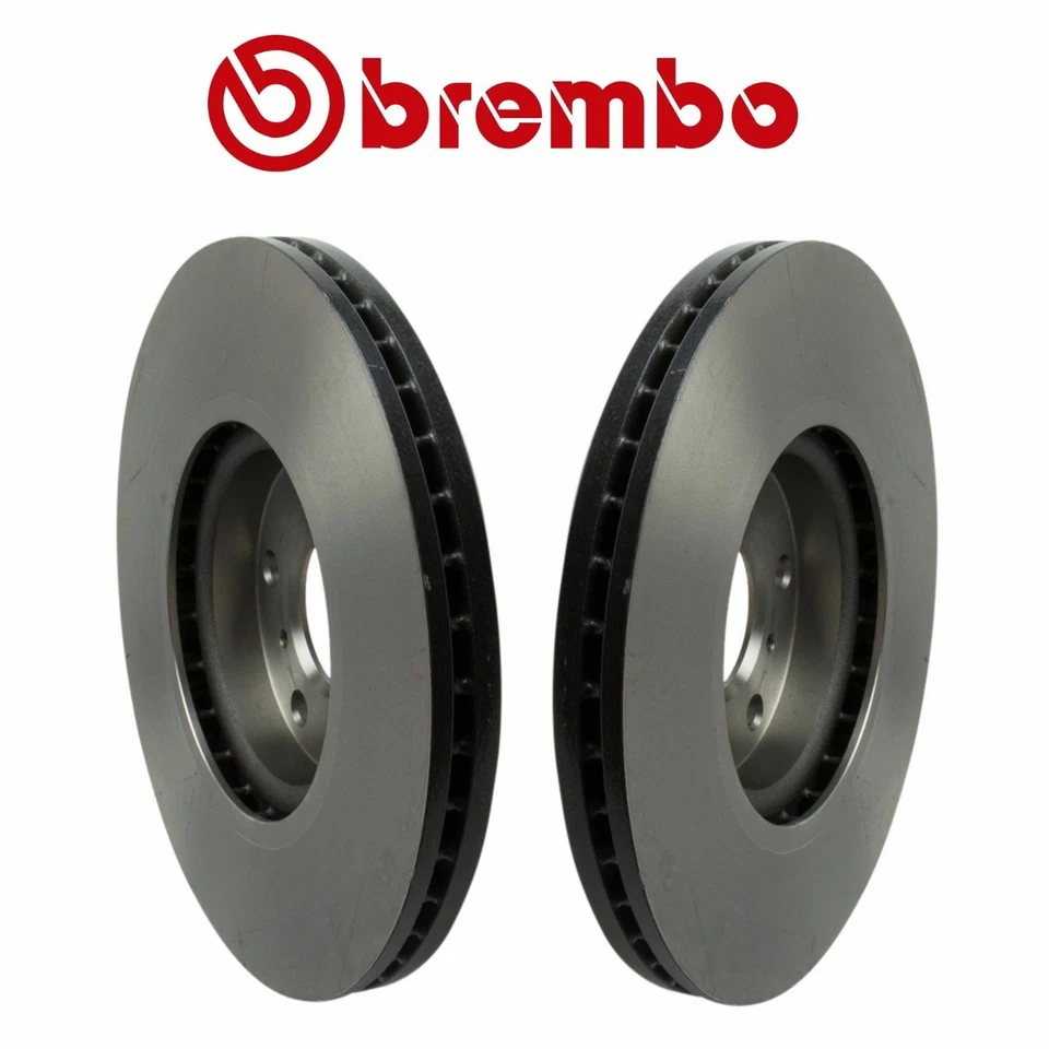 Pair Set of 2 Front Disc Brake Rotors Vented Brembo for Infiniti G35 M45 Nissan - Image 1 of 2