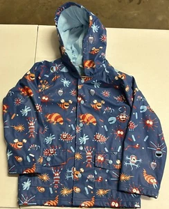 Hatley Kids Green Bugs Monsters Terrycloth Lining Raincoat Jacket, size 8 - Picture 1 of 10