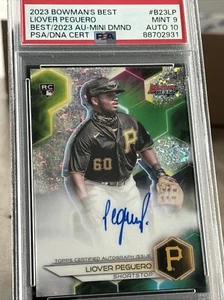 2023 Bowman’s Best Liover Peguero Mini Diamond Refractor Auto /25 RC Rookie PSA9 - Picture 1 of 3