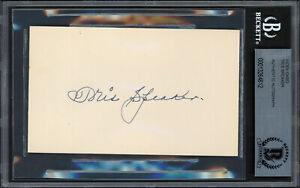 Tris Speaker Autographed 3x5 Index Card Auto Grade Gem Mint 10 Beckett #13264812