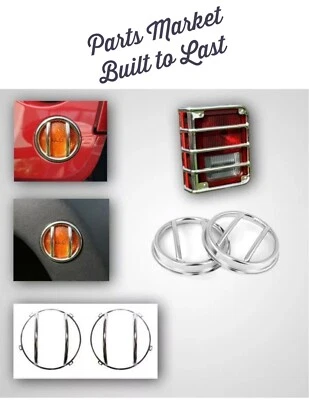 Juego de protector de lámpara Rugged Ridge 12496.08 SS Euro Light 07-18 Jeep JK WRANGLER Foto 1 de 3