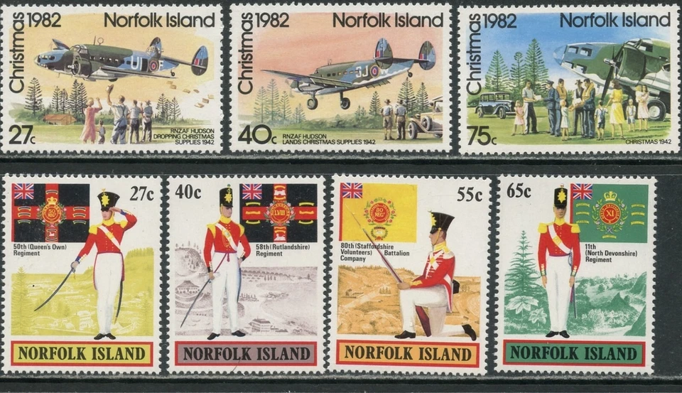 NORFOLK ISLAND Sc#299-305 1982 Navidad y Uniformes Juegos Completos Original Como Nuevo N Foto 1 de 1