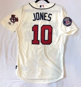 AUTHENTIC MAJESTIC 52 2XL ATLANTA BRAVES CHIPPER JONES COOL BASE 6300 USA Jersey - Picture 1 of 3