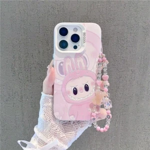 Cute LABUBU Phone Case Skin For iPhone 11 12 13 14 15 16Pro Max Cover+Bracelet - Photo 1 sur 9