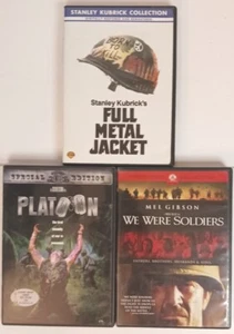 DVD War Full Metal Jacket Platoon We Were Soldiers 3 DVD Set Good Condition - Picture 1 of 5