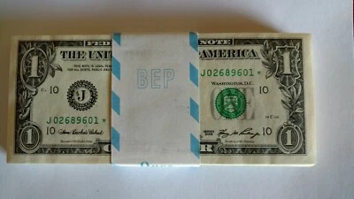 FR-1933-J*100 x $1.00 Federal Reserve Note Star Bills 2006 BEP Uncirculated.**** - Image 1 of 4