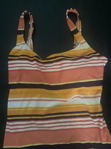 NWT $76.00 Southpoint By Jantzen Tankini Trim Swim Multi Color Stripe Size 8 - Picture 1 of 12