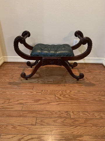 Vintage Antique Hand Carved Bench/Chair/Ottoman Cover