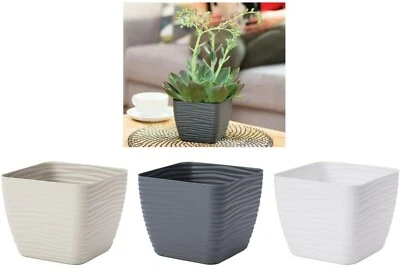 Übertopf SET Slim Wellen Eckig 3D Effekt 3 Farben 6 Größen  - Bild 1 von 3