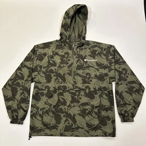 Champion Anorak Jacket Adult Large Camo Logo 1/2 Zip Pullover Lightweight Men - Picture 1 of 14