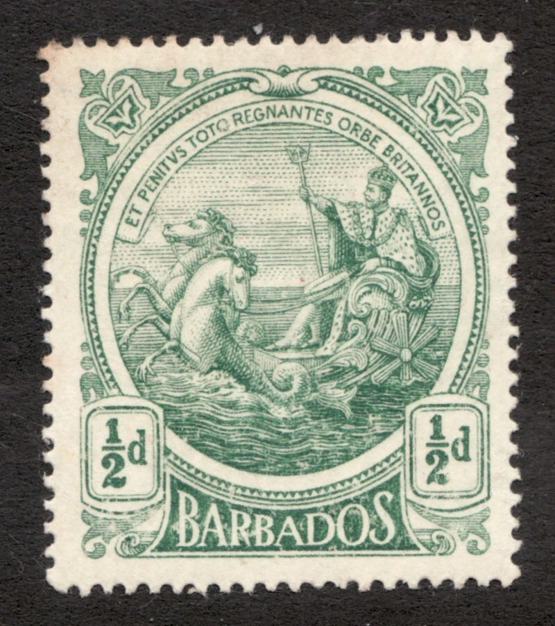 Barbados 1916-18 Sc# 128 - Medio centavo, caballitos de mar - MH Cv$4,50 Foto 1 de 1