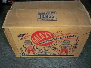 Vintage Galaxy Home Syrups Syrup Glass Bottle -- BOX ONLY -- Damaged - Picture 1 of 7