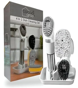 Juego de cepillos de cocina para el hogar 4 en 1 dispensador de jabón de baño fácil limpieza - Imagen 1 de 8