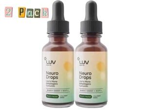 2X LUV Health Neuro Drops w/ Organic Lion's Mane | Support Nerve & Immune Syst’ - Picture 1 of 7