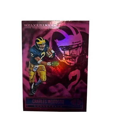 2022 Chronicles Illusions PINK PARALLEL #18 Charles Woodson - Wolverines - Image 1 of 3