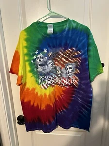Vintage Mount Rushmore National Memorial Tshirt Men's XL Tie-Dye - Picture 1 of 5
