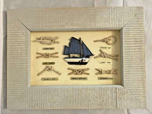 MARINERO ENMARCADO NUDOS MARINOS DECORACIÓN NÁUTICA VELERO Marco de Madera - Imagen 1 de 2