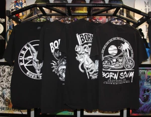 4 HERREN LARGE BORN SCUM SCHWARZE T-SHIRTS ORIGINAL OFFIZIELL PURE HATE - Bild 1 von 5