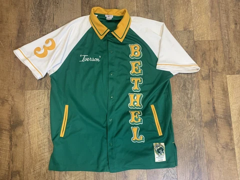 Reebok Jersey Mens XL Warm Up Jacket Green Basketball Bethel Allen Iverson 3 Cover