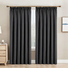 Thermal Blackout Curtains Pencil Pleat Pair Of Ready Made Curtain Panel Tie Back