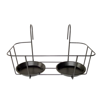 Balcony Fence Pot Hanger Decking Rail Flower Planter Window Shelf Metal Basket - Image 1 of 3