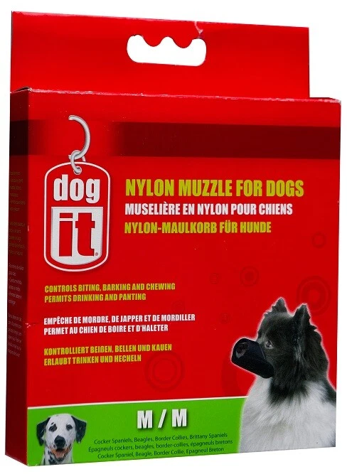 Dogit 软尼龙狗口罩黑色中号 6 英寸 — 第 1/1 张图片