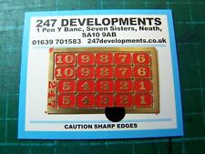 7mm scale 247 Developments Industrial Loco Numbers 1-10 in brass RED