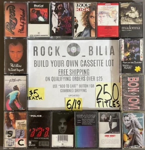 ALL $5 80's-90's ROCK POP BUY 5 & GET FREE SHIPPING BUILD YOUR CASSETTE TAPE LOT - Picture 1 of 269