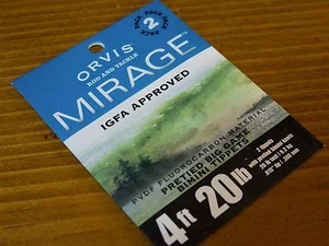 Orvis Mirage pretied Big Game Bimini Tipps 4 Fuß 20 Pfund/2er Pack. Fliegenfischen - Bild 1 von 1