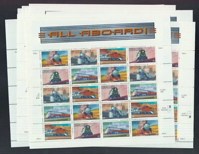US Stamp Scott #3333-7 Trains, 10 Sheets of 20 - Image 1 of 2