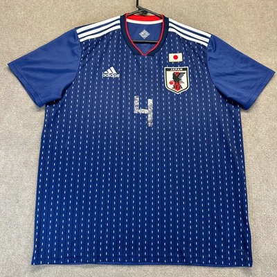 Camiseta de fútbol local Japón 2018-19 Adidas para hombre XL azul #4 Keisuke Honda justa Foto 1 de 4
