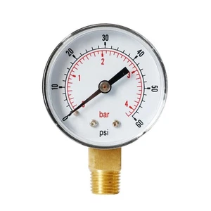 Radial Pressure Gauge for Air, Oil, Gas, Water, 0-60psi 0-4bar, Thread - Picture 1 of 2