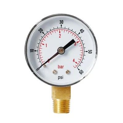 Radial Pressure Gauge for Air, Oil, Gas, Water, 0-60psi 0-4bar, Thread - Image 1 of 2