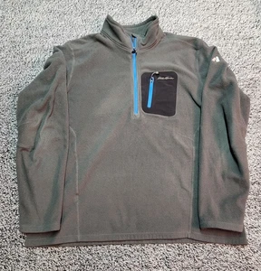 Eddie Bauer Pullover Herren XL grau First Ascent Polartec Fleece Half Zip Sweater - Bild 1 von 21