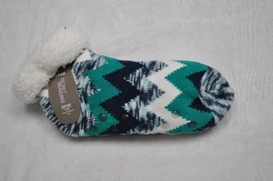 Secret Treasures Slipper Socks Womens Shoe Size 4-10 Chevron Knit Lined Cozy Soc - Picture 1 of 6