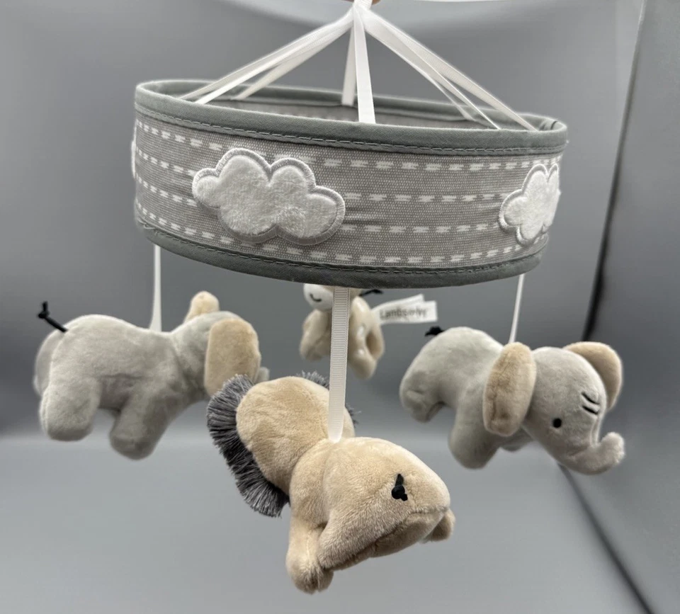 Lambs & Ivy Jungle Safari Baby Crib Mobile Lions Elephants Giraffe Neutral - Image 1 of 4