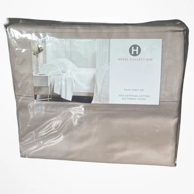 New Twin Sheet set Hotel Collection 525 Thread Count Egyptian Cotton-  Tan - Image 1 of 4