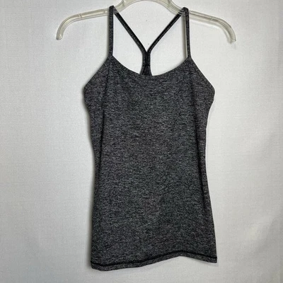 Camiseta sin mangas Lululemon Power Y para mujer mediana elástica espalda deportiva gris Foto 1 de 4