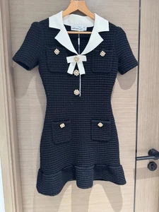 Self-portrait Sequin-embellished Waffle-knit Mini Dress Size S RRP£400 - Picture 1 of 8