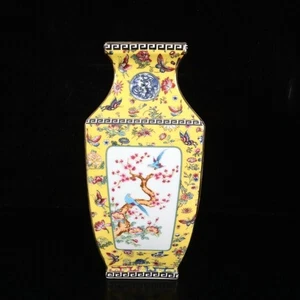 Jarrón chino Cloisonne porcelana artesanía pintura flores pájaros con Qianlong23589 - Imagen 1 de 9
