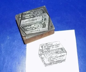 Vintage "Borden's Ice Cream" Wood & Metal Letterpress Printers Block - Picture 1 of 2