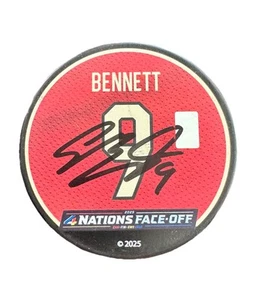 Sam Bennett Autographed Canada - 4 Nations Puck W/ Beckett Authentication - Picture 1 of 2