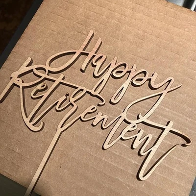 Decoración de pastel de madera feliz jubilación estoy jubilado decoración de fiesta hombres mujeres Foto 1 de 4