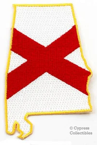 BANDIERA STATO ALABAMA TOPPA RICAMATA BANDIERA FERRO SU BANDIERA nuova APPLIQUE FORMA EMBLEMA - Foto 1 di 1