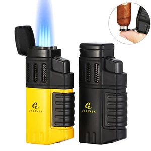 Galiner Windproof Cigar Lighters With Punch 4 Jet Flame Torch Refillable Butane - Picture 1 of 15